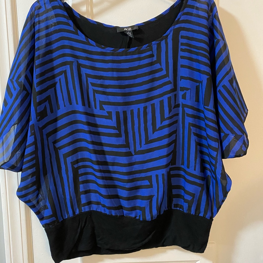 Blue and black blouse size small